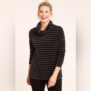 Talbots Striped Velour Cowl Neck Size Petite​​